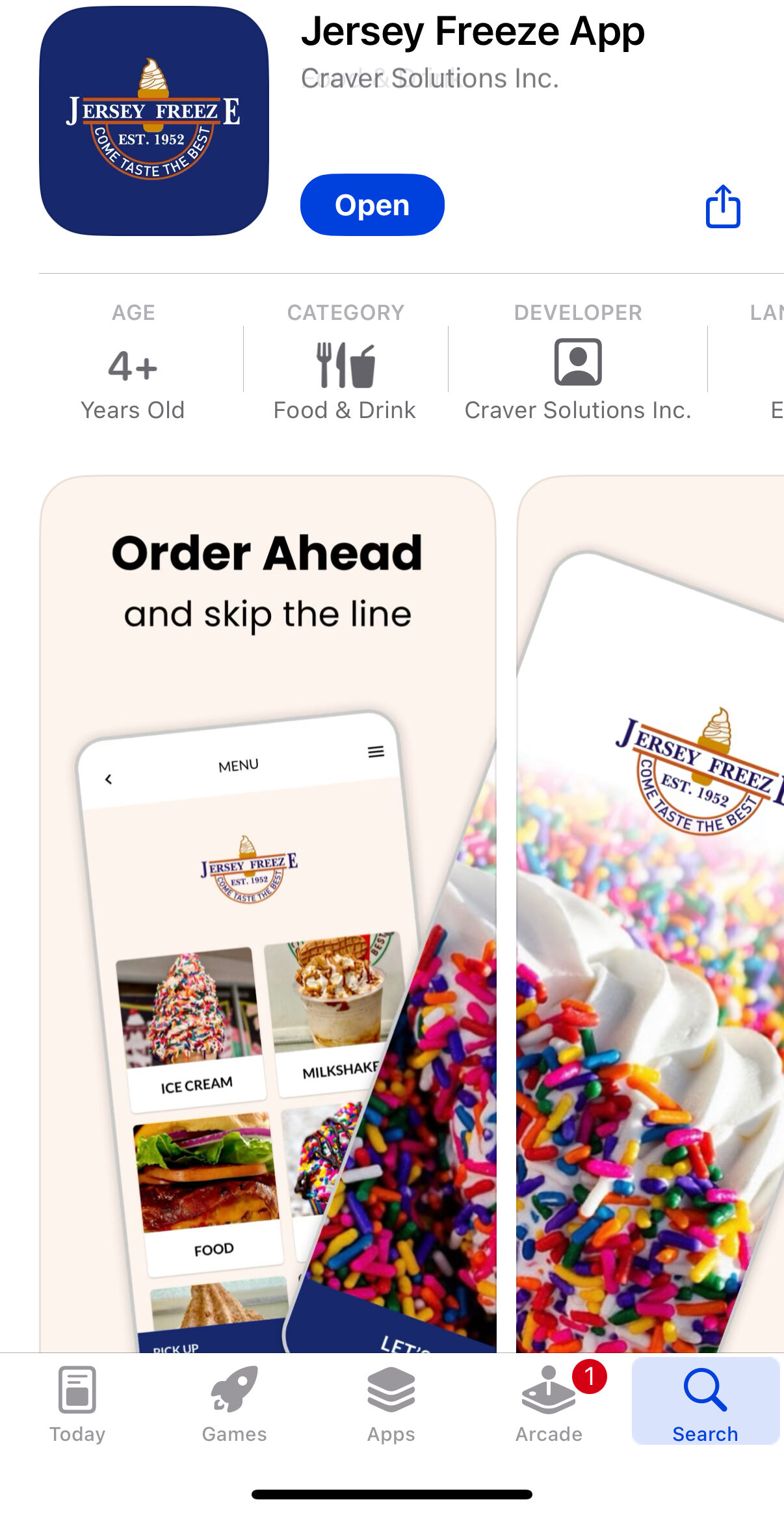 ORDER YOUR ICE CREAM AHEAD! JERSEY FREEZE ORDERING APP
